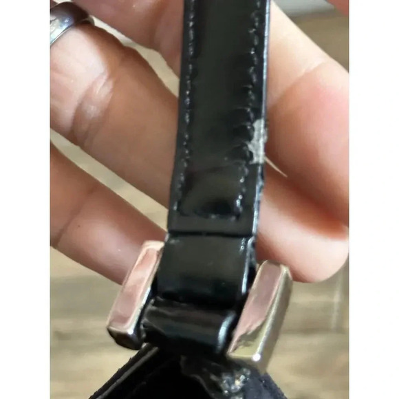 Salvatore Ferragamo Black Suede with Leather Trim Shoulder Bag - Picture 9 of 13